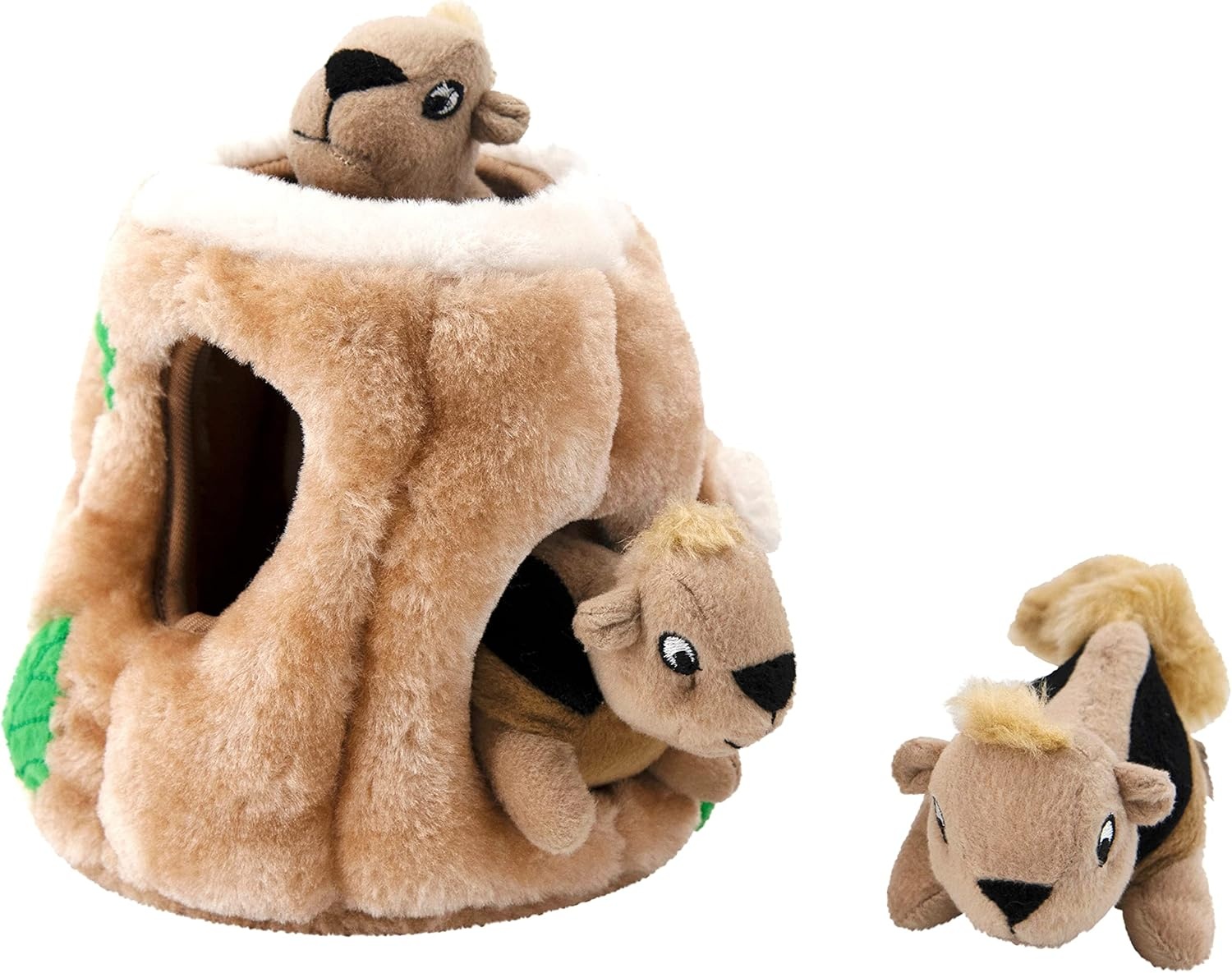 image:imageOutward Hound HideASquirrel Dog Toy Interactive 2in1 Plush Puzzle with 6 Squeaky Removable Squirrels XLargeSquirrel