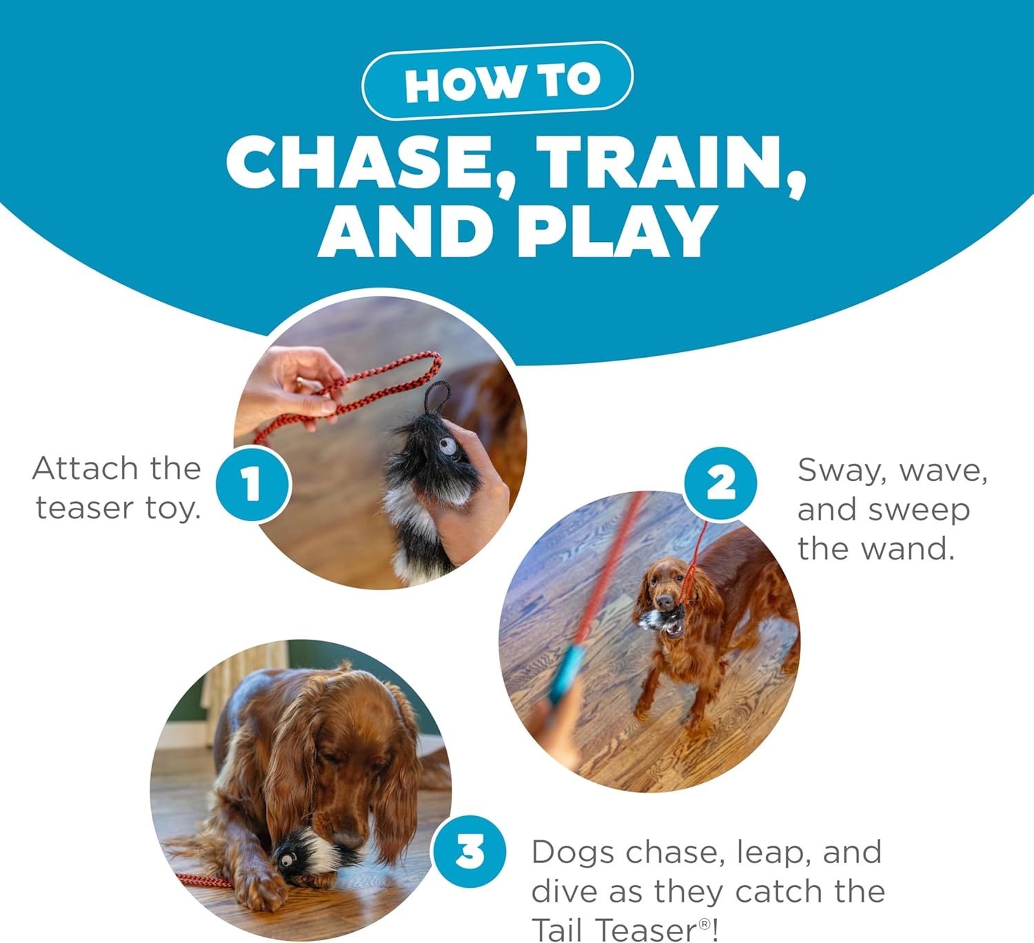 image:imageOutward Hound Tail Teaser Interactive Dog Wand Toy with Squeaky Plush Teaser and Crinkle Sounds for Active Play MulticoloredPlush