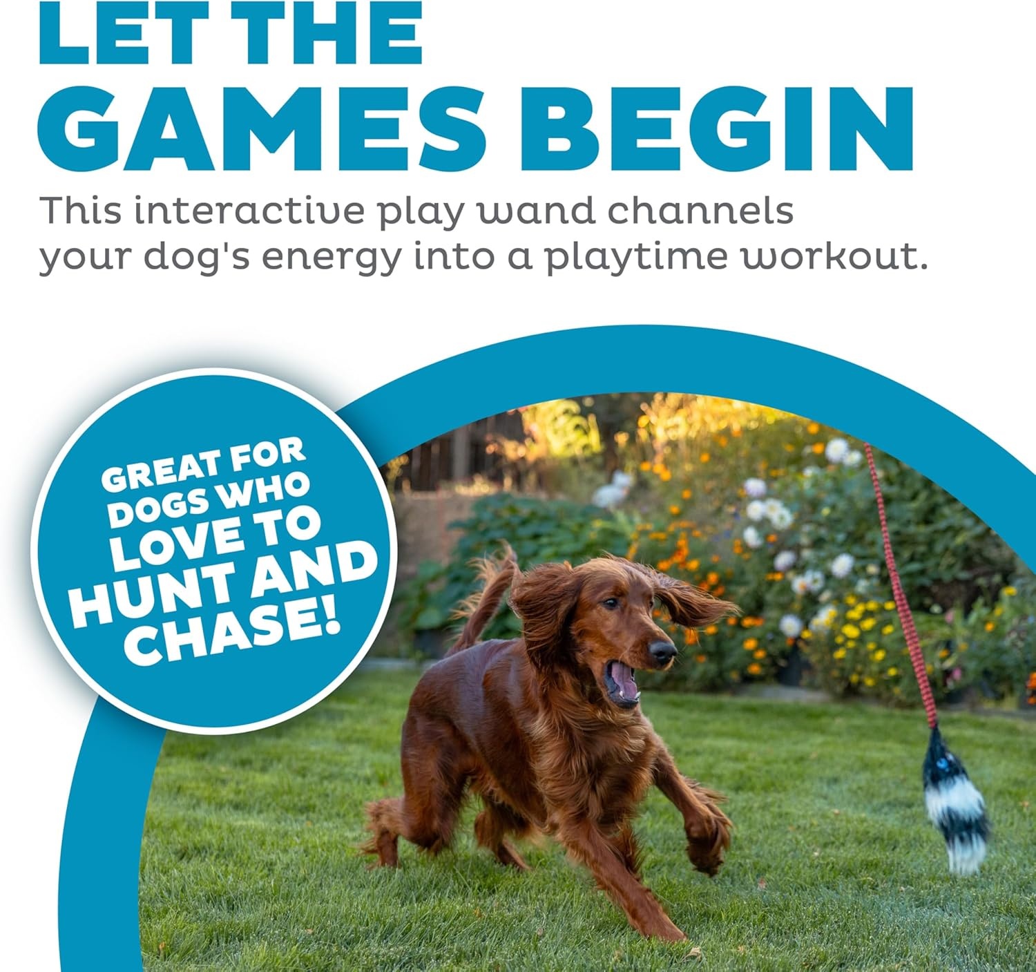 image:imageOutward Hound Tail Teaser Interactive Dog Wand Toy with Squeaky Plush Teaser and Crinkle Sounds for Active Play MulticoloredPlush