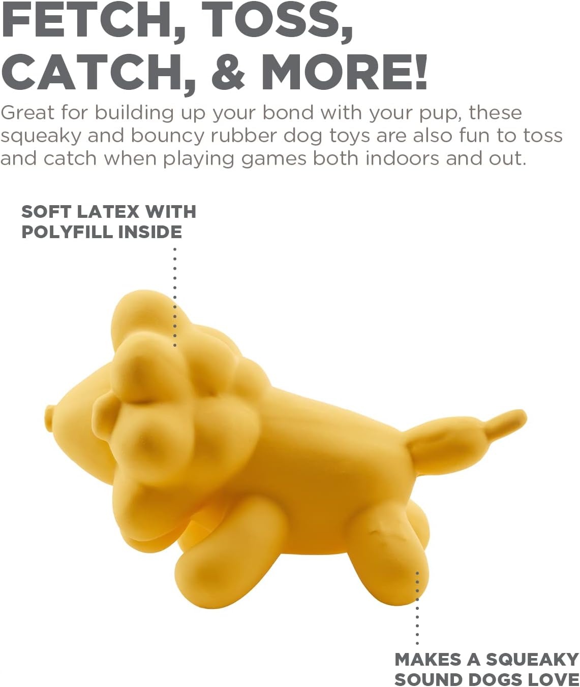 image:imageOutward Hound by Charming Pet Latex Rubber Balloon Squeaky Dog Toy Blue LargeYellow