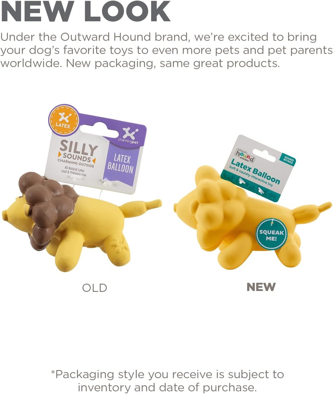 image:imageOutward Hound by Charming Pet Latex Rubber Balloon Squeaky Dog Toy Blue LargeYellow
