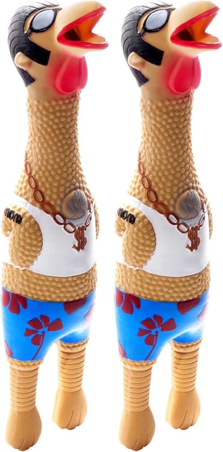 image:imageOutward Hound by Charming Pet Squawkers Earl Latex Squeaky Rubber Chicken Dog Toy Funny Interactive Holiday Toy for Dogs Large SizeEarl