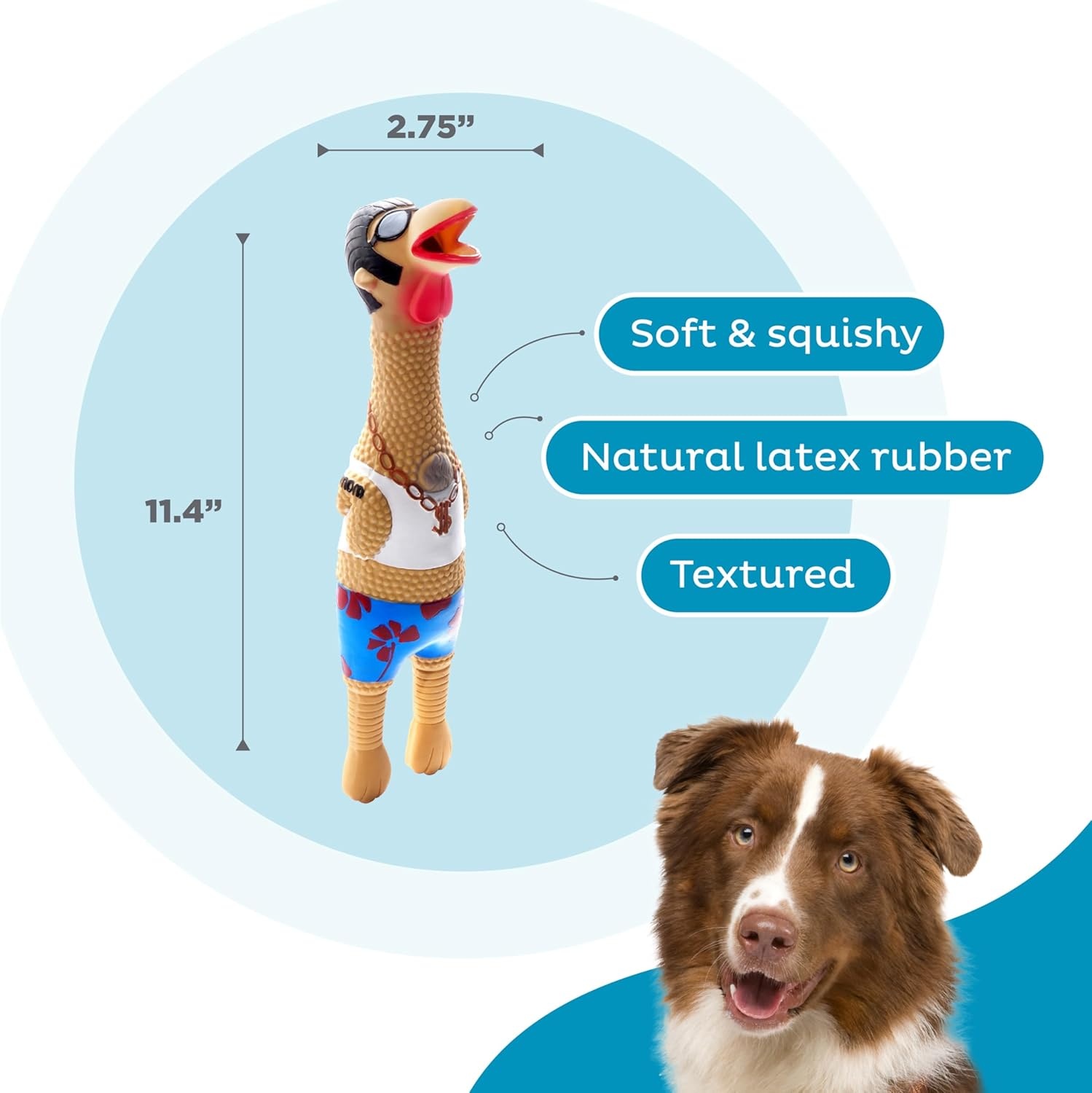 image:imageOutward Hound by Charming Pet Squawkers Earl Latex Squeaky Rubber Chicken Dog Toy Funny Interactive Holiday Toy for Dogs Large SizeEarl