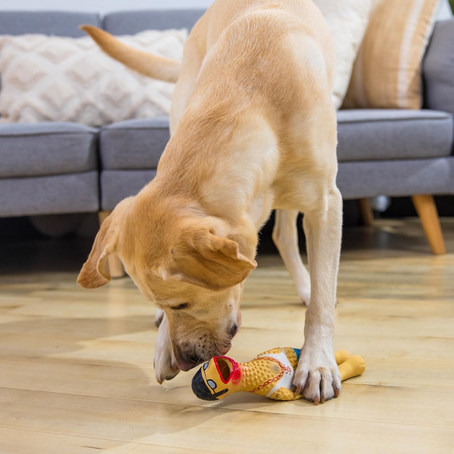 image:imageOutward Hound by Charming Pet Squawkers Earl Latex Squeaky Rubber Chicken Dog Toy Funny Interactive Holiday Toy for Dogs Large SizeEarl