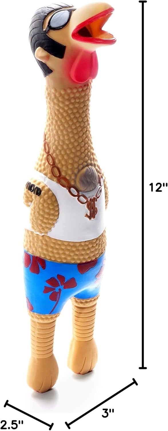 image:imageOutward Hound by Charming Pet Squawkers Earl Latex Squeaky Rubber Chicken Dog Toy Funny Interactive Holiday Toy for Dogs Large SizeEarl