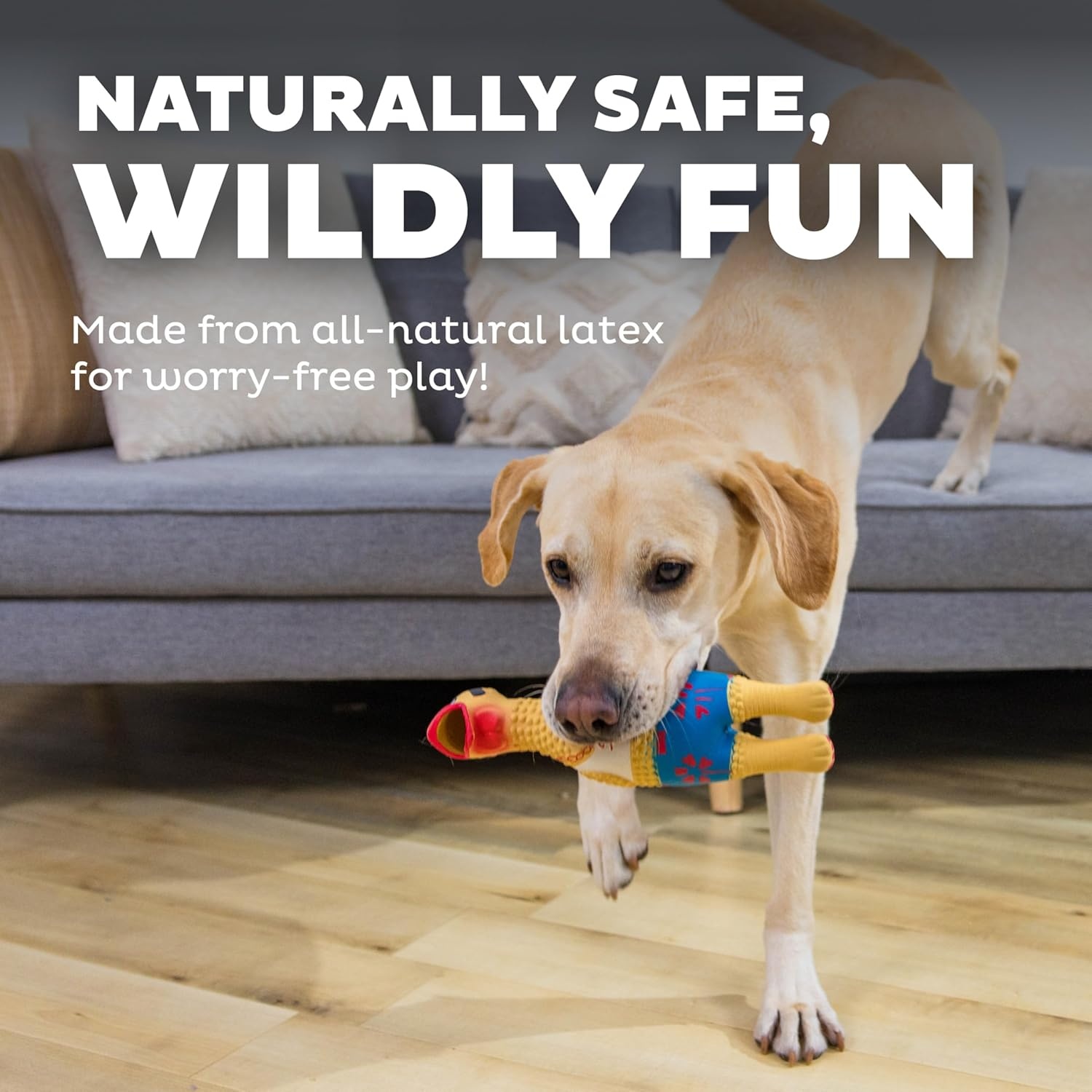 image:imageOutward Hound by Charming Pet Squawkers Earl Latex Squeaky Rubber Chicken Dog Toy Funny Interactive Holiday Toy for Dogs Large SizeEarl