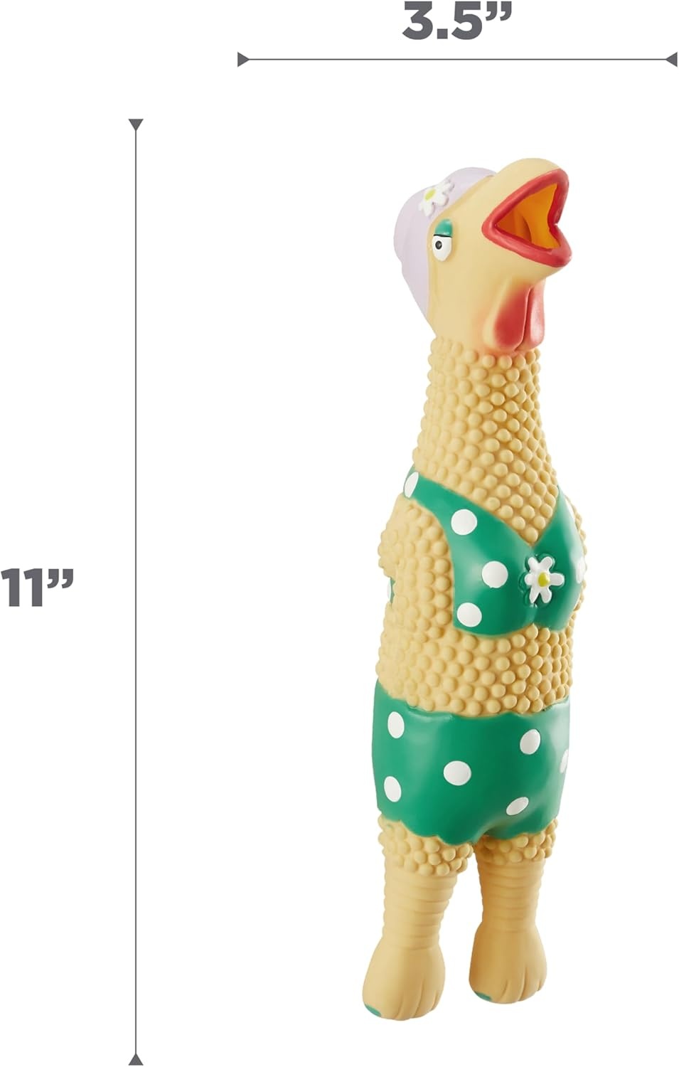 image:imageOutward Hound by Charming Pet Squawkers Earl Latex Squeaky Rubber Chicken Dog Toy Funny Interactive Holiday Toy for Dogs Large SizeGrandma Hippie Chick