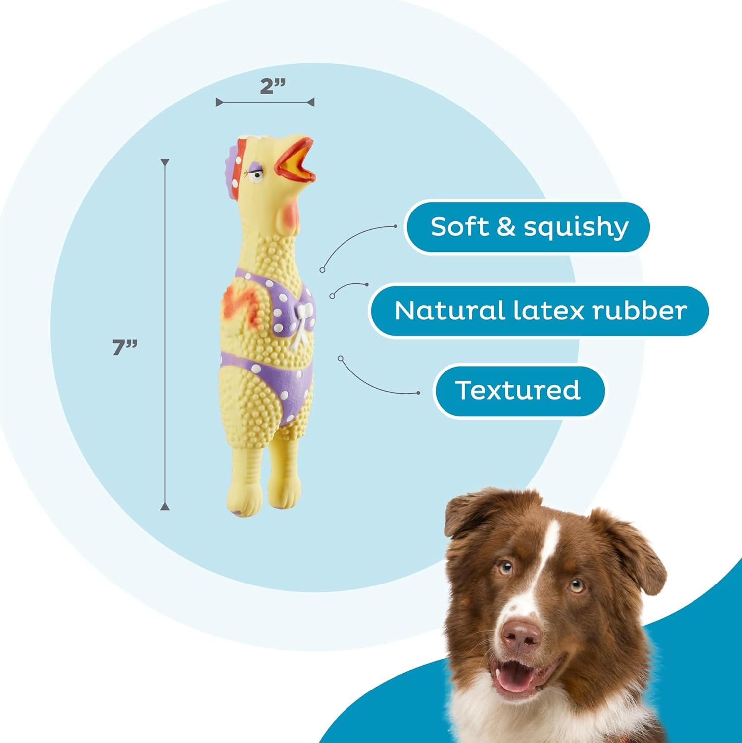 image:imageOutward Hound by Charming Pet Squawkers Earl Latex Squeaky Rubber Chicken Dog Toy Funny Interactive Holiday Toy for Dogs Large SizeHenrietta