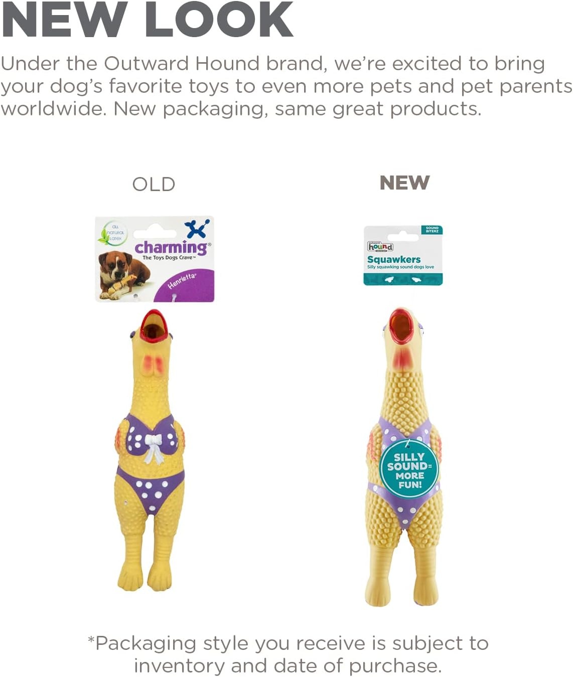 image:imageOutward Hound by Charming Pet Squawkers Earl Latex Squeaky Rubber Chicken Dog Toy Funny Interactive Holiday Toy for Dogs Large SizeHenrietta
