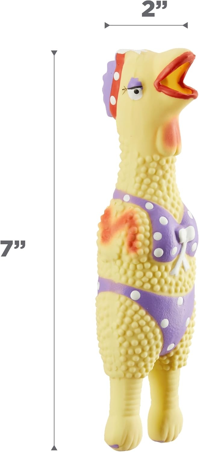 image:imageOutward Hound by Charming Pet Squawkers Earl Latex Squeaky Rubber Chicken Dog Toy Funny Interactive Holiday Toy for Dogs Large SizeHenrietta