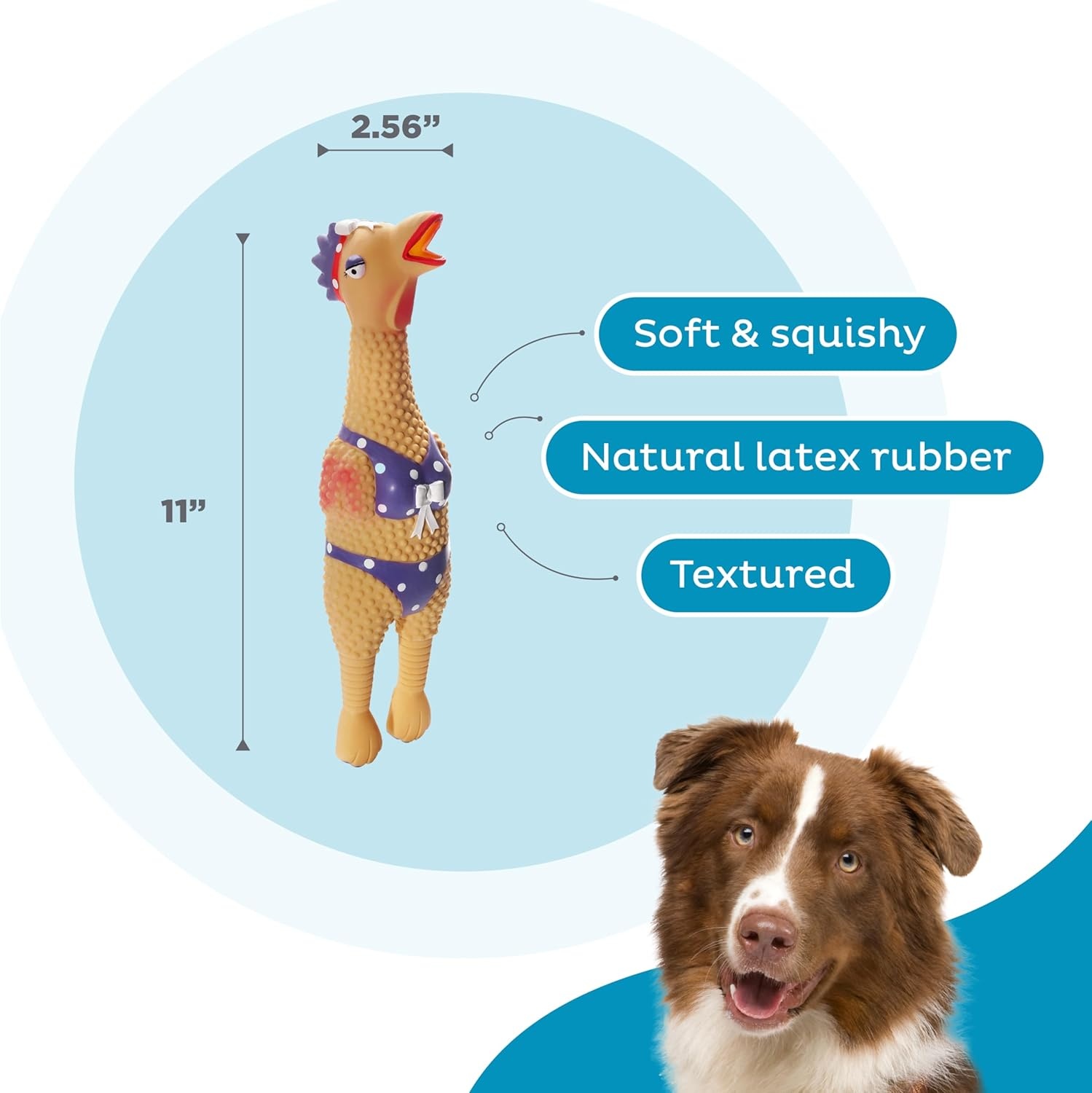 image:imageOutward Hound by Charming Pet Squawkers Earl Latex Squeaky Rubber Chicken Dog Toy Funny Interactive Holiday Toy for Dogs Large SizeHenrietta