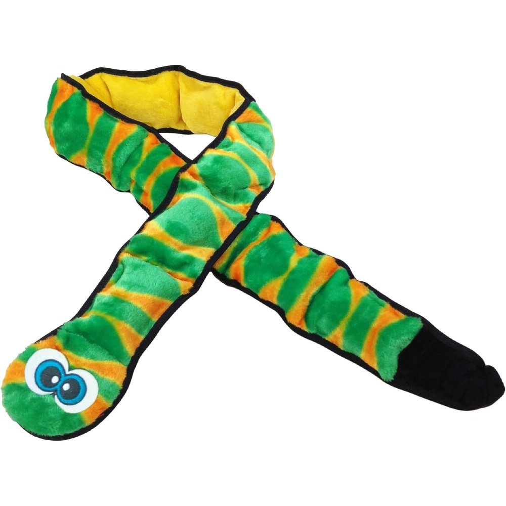 image:imageOutward Hound Durablez Gecko Squeaky Plush Dog Toy No Stuffing for Less Mess Interactive amp Tough 4 Jumbo Squeakers Puppies amp Dogs Large 175Green Snake