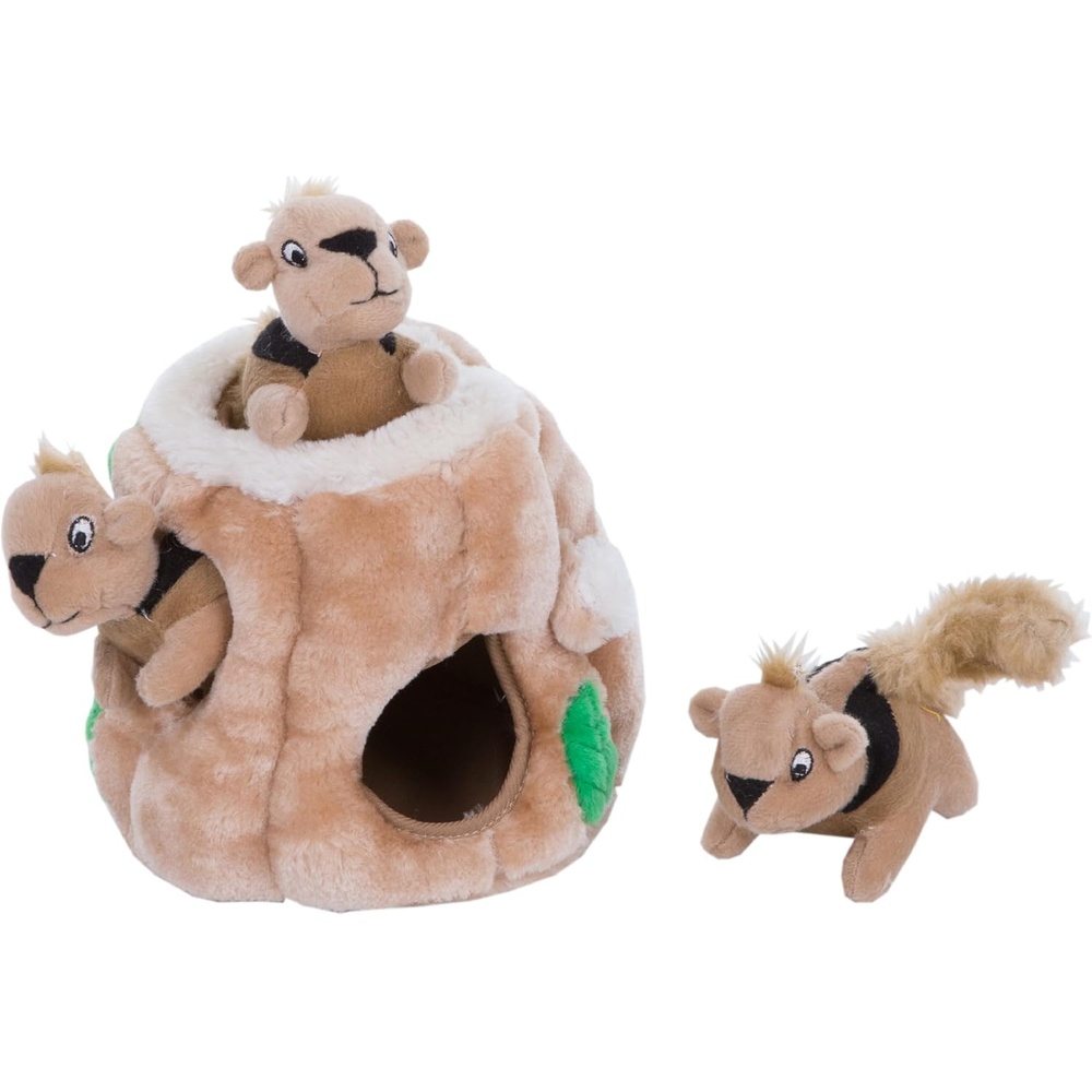 image:imageOutward Hound HideASquirrel Dog Toy Interactive 2in1 Plush Puzzle with 6 Squeaky Removable Squirrels XLargeSquirrel