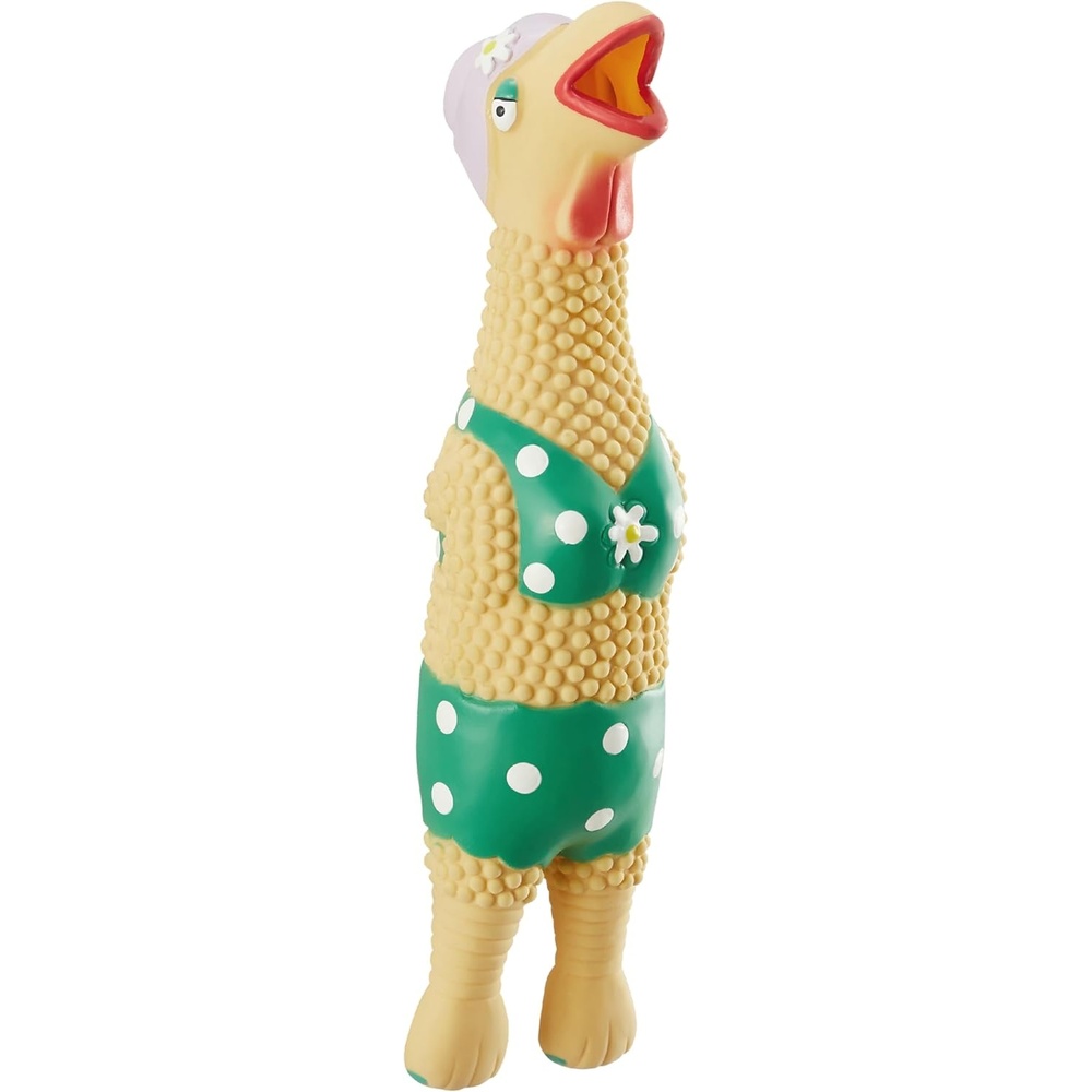 image:imageOutward Hound by Charming Pet Squawkers Earl Latex Squeaky Rubber Chicken Dog Toy Funny Interactive Holiday Toy for Dogs Large SizeGrandma Hippie Chick
