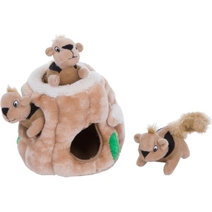 image:imageOutward Hound HideASquirrel Dog Toy  Interactive 2in1 Plush Puzzle with 6 Squeaky Removable Squirrels XLargeSquirrel