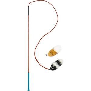 image:imageOutward Hound Tail Teaser Interactive Dog Wand Toy with Squeaky Plush Teaser and Crinkle Sounds for Active Play MulticoloredPlush