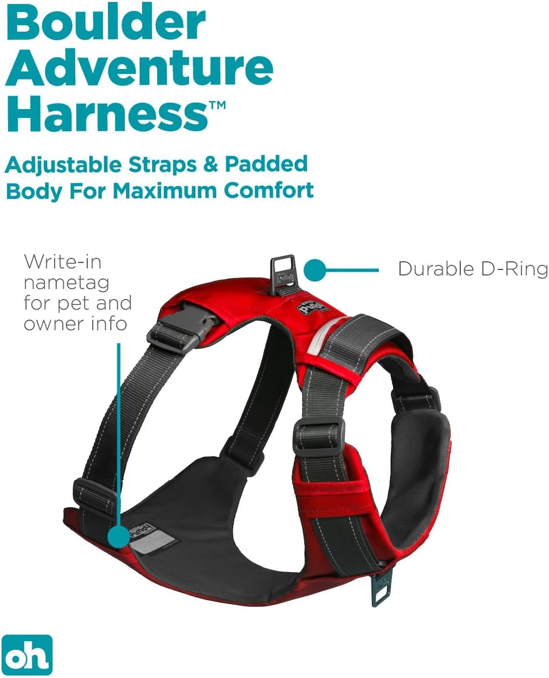 image:imageOutward Hound Boulder Grip Reflective Dog Leash Black 5 ftRed