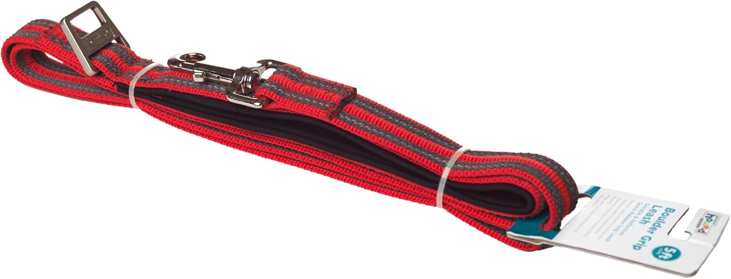 image:imageOutward Hound Boulder Grip Reflective Dog Leash Black 5 ftRed