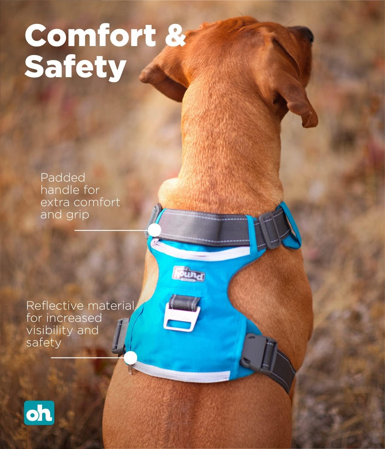 image:imageOutward Hound Boulder Grip Reflective Dog Leash Black 5 ftTurquoise