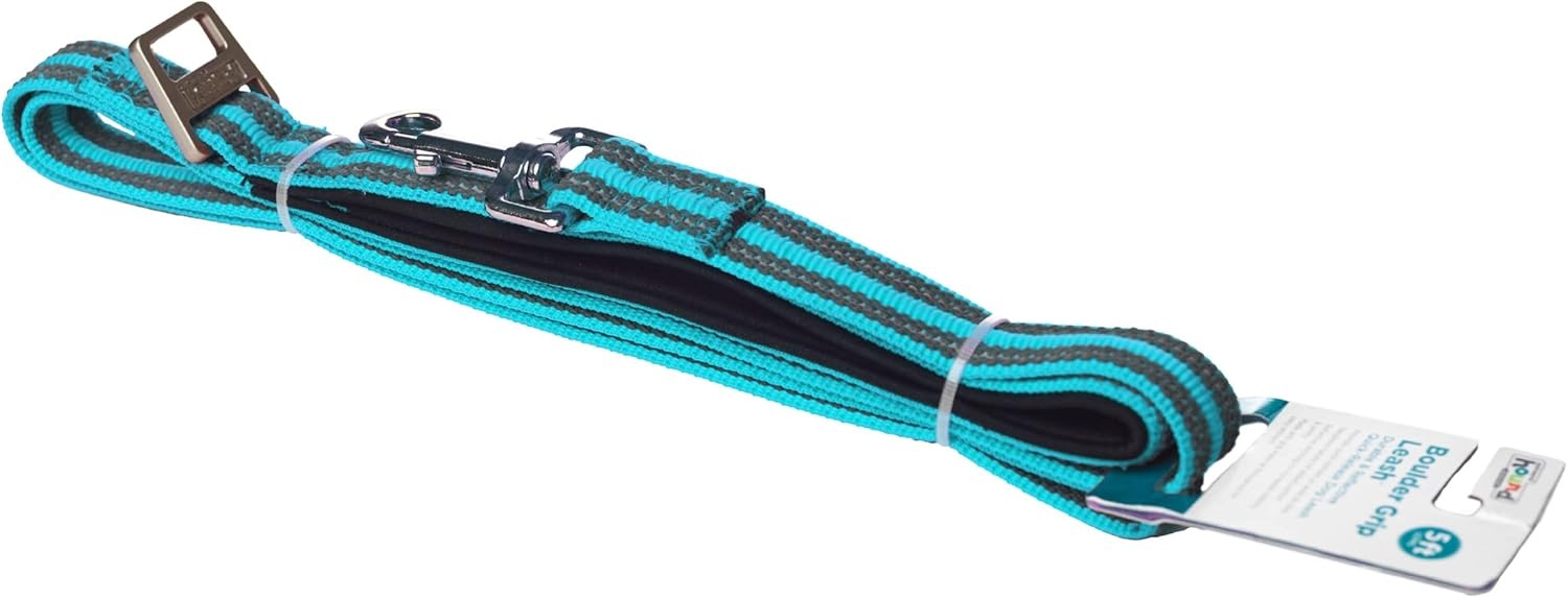 image:imageOutward Hound Boulder Grip Reflective Dog Leash Black 5 ftTurquoise
