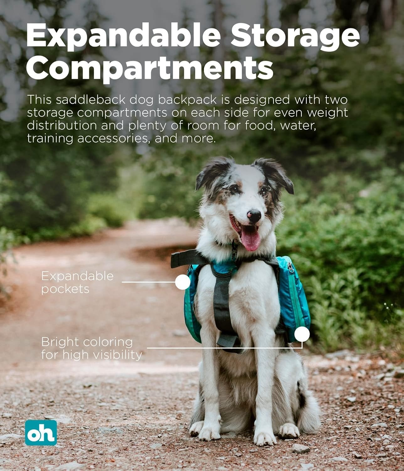 image:imageOutward Hound DayPak Blue Dog Saddleback Backpack LargeBlue