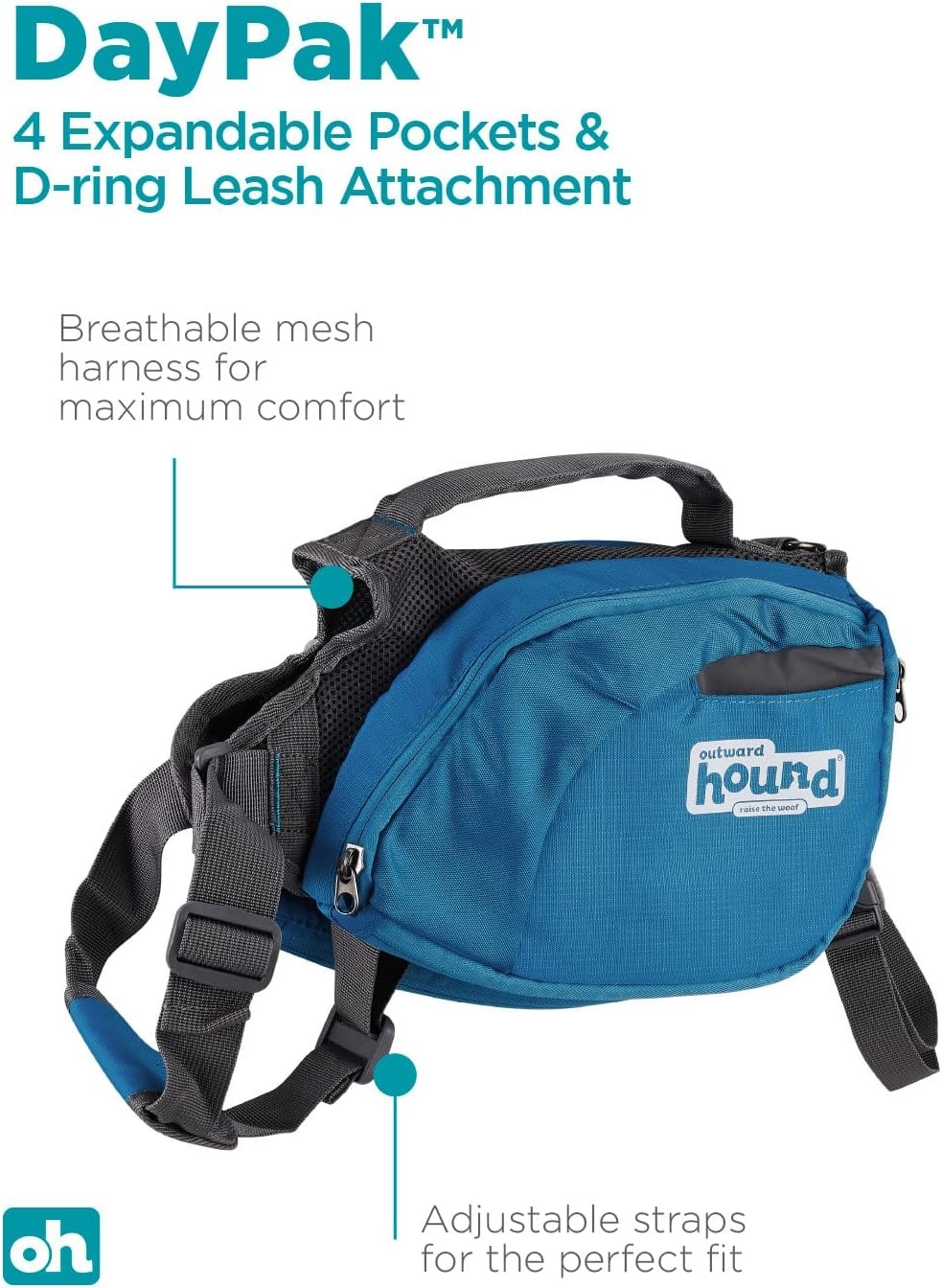 image:imageOutward Hound DayPak Blue Dog Saddleback Backpack LargeBlue