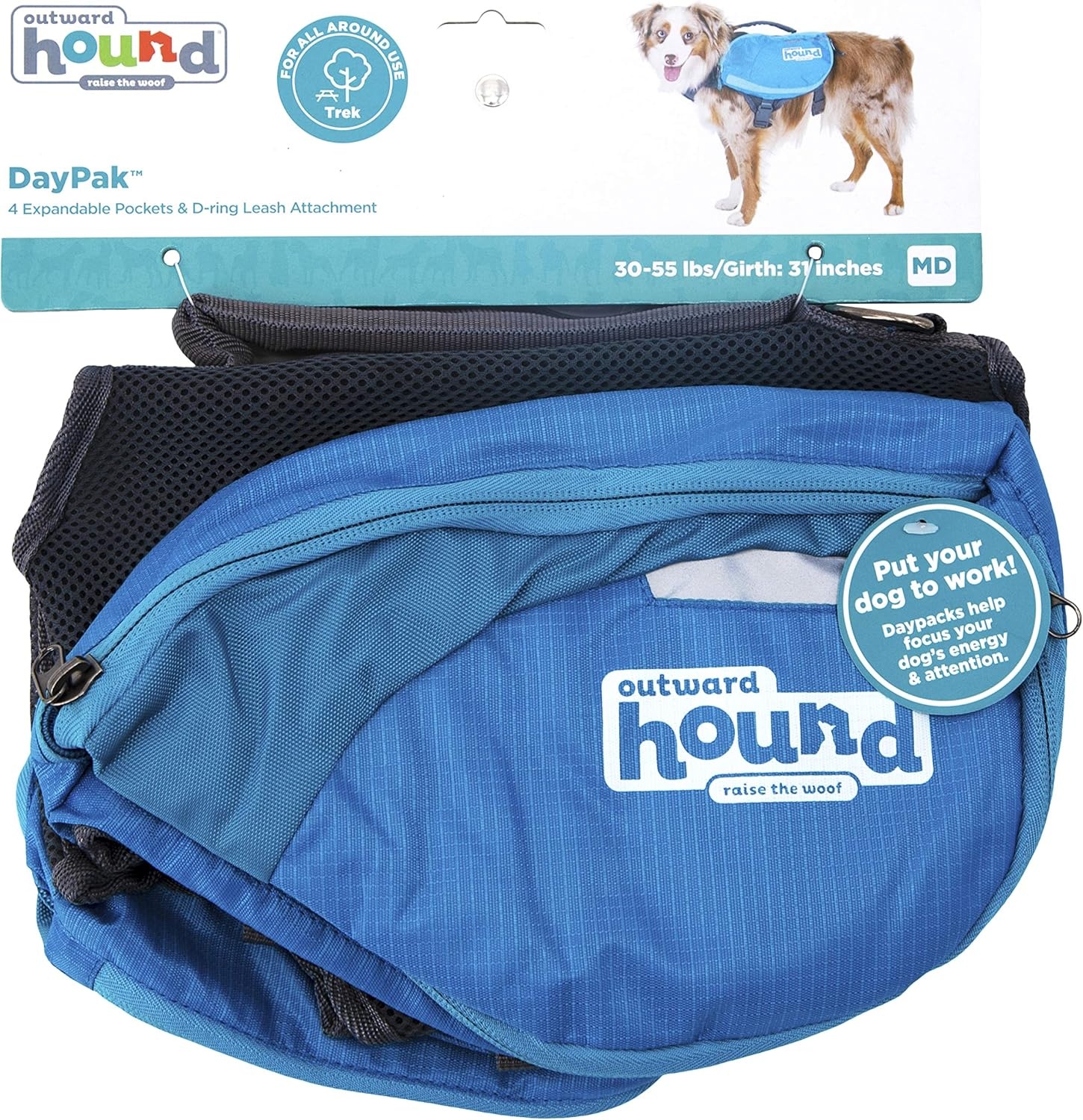 image:imageOutward Hound DayPak Blue Dog Saddleback Backpack LargeBlue