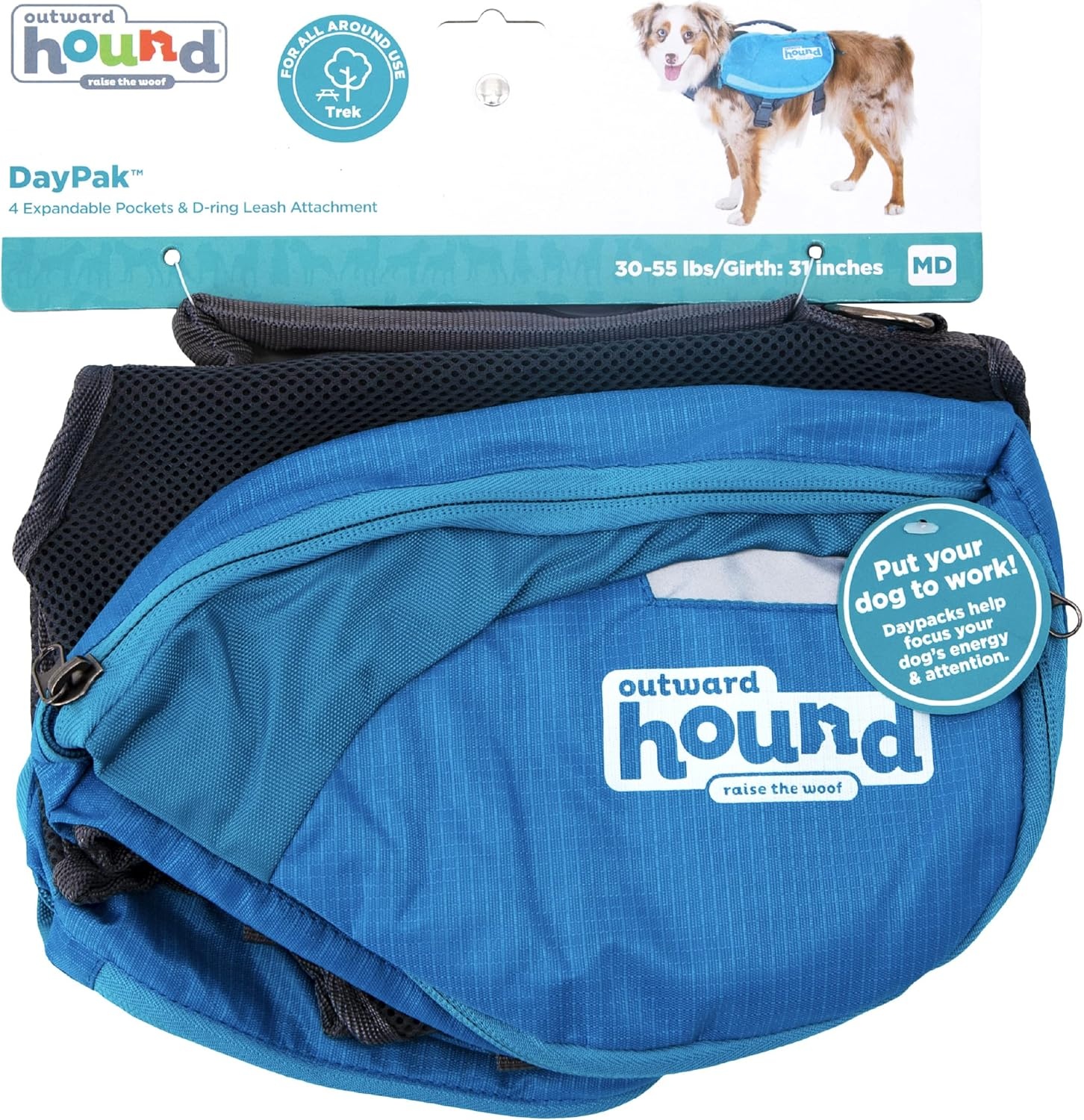 image:imageOutward Hound DayPak Blue Dog Saddleback Backpack LargeBlue