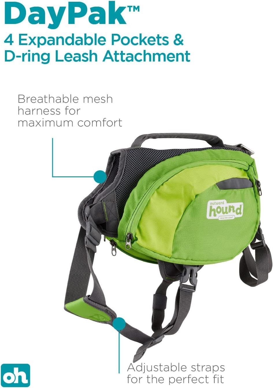 image:imageOutward Hound DayPak Green Dog Saddleback Backpack LargeGreen
