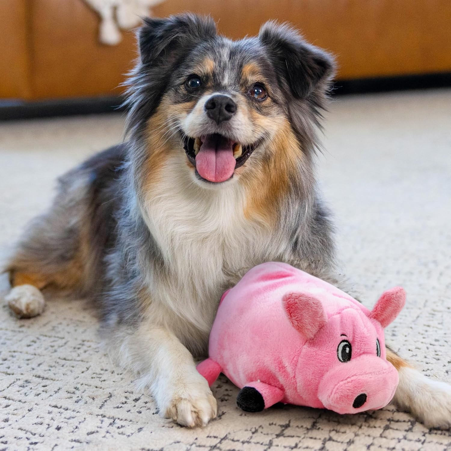 image:imageOutward Hound Fattiez Sheep Plush Squeaky Dog Toy MediumPink Pig