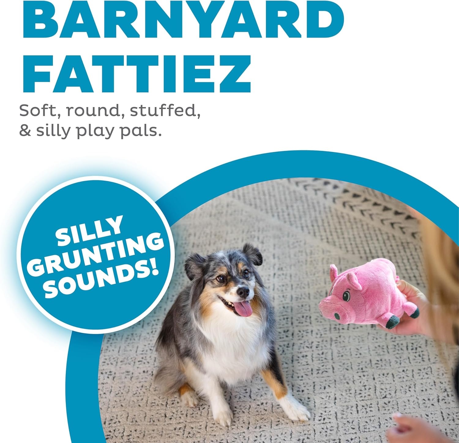 image:imageOutward Hound Fattiez Sheep Plush Squeaky Dog Toy MediumPink Pig