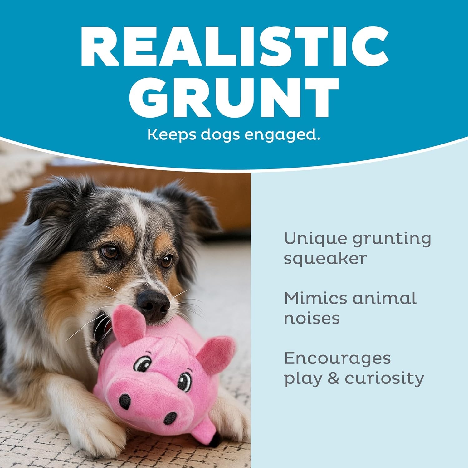 image:imageOutward Hound Fattiez Sheep Plush Squeaky Dog Toy MediumPink Pig