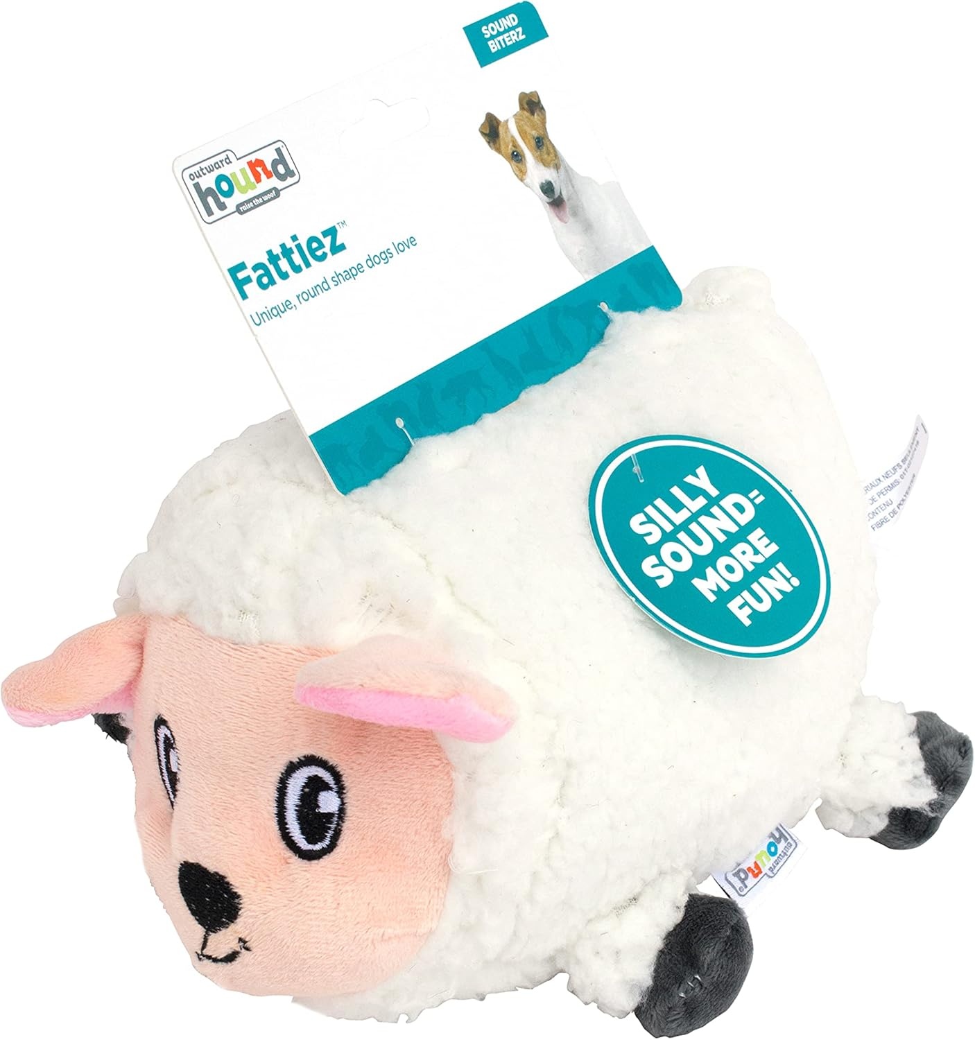 image:imageOutward Hound Fattiez Sheep Plush Squeaky Dog Toy MediumWhite Sheep