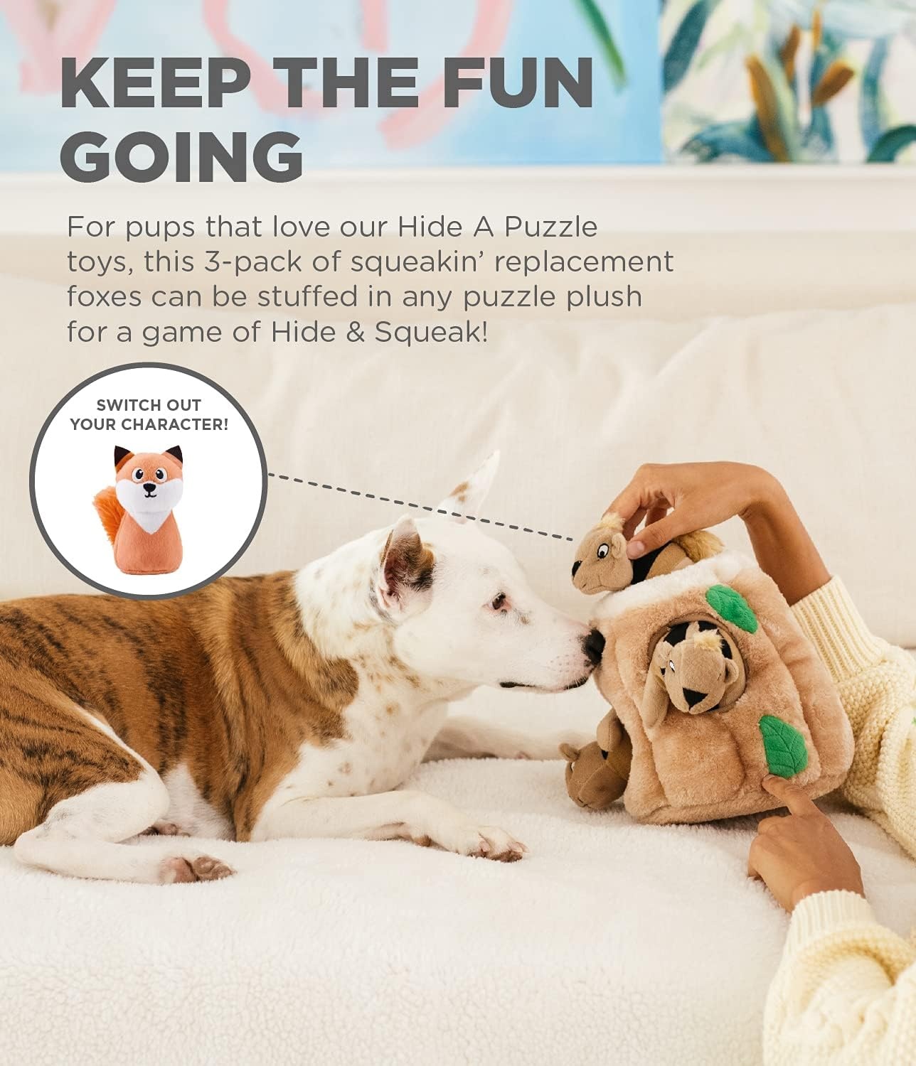 image:imageOutward Hound Hide A Llama Plush Dog Toy PuzzleFox