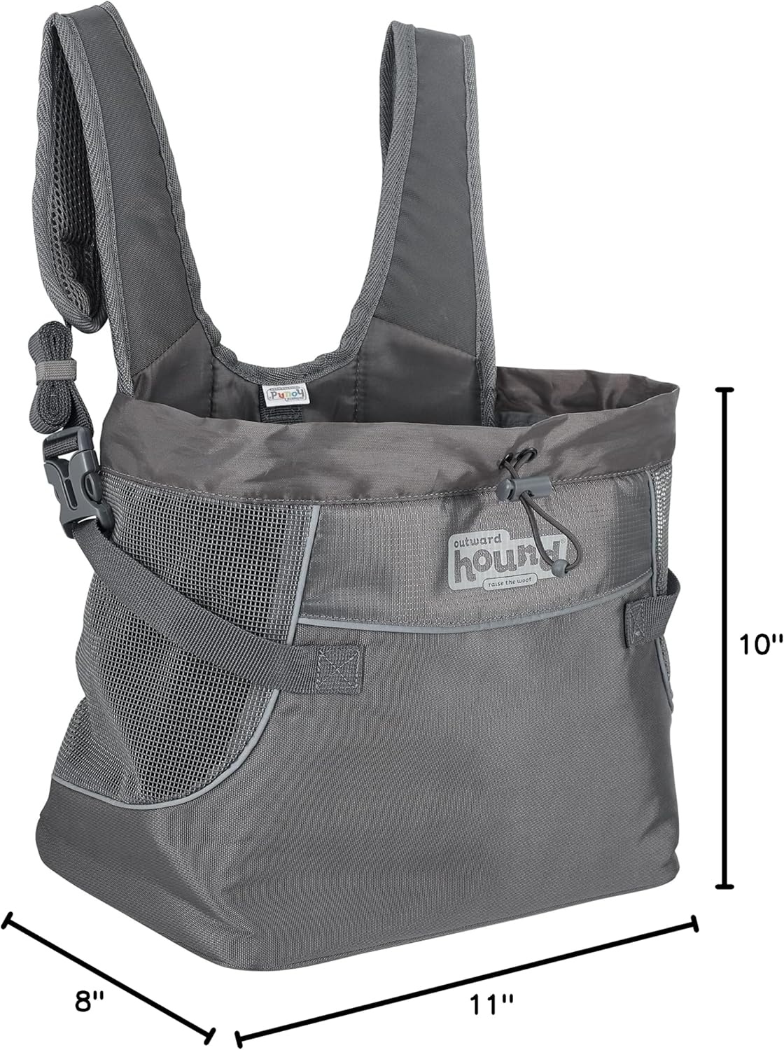 image:imageOutward Hound PupPak 2 in 1 Dog Carrier Backpack Black HandsFree Front or Back Wear Fits Pets up to 20 lbs Expandable Bottom 360 Mesh Storage Pockets Ideal for Travel Hiking CampingGrey