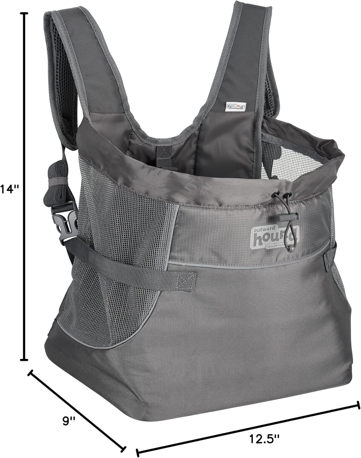 image:imageOutward Hound PupPak 2 in 1 Dog Carrier Backpack Black HandsFree Front or Back Wear Fits Pets up to 20 lbs Expandable Bottom 360 Mesh Storage Pockets Ideal for Travel Hiking CampingGrey
