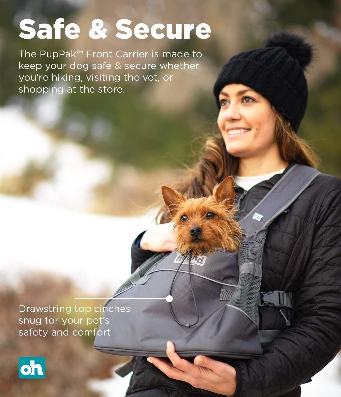 image:imageOutward Hound PupPak 2 in 1 Dog Carrier Backpack Black HandsFree Front or Back Wear Fits Pets up to 20 lbs Expandable Bottom 360 Mesh Storage Pockets Ideal for Travel Hiking CampingGrey