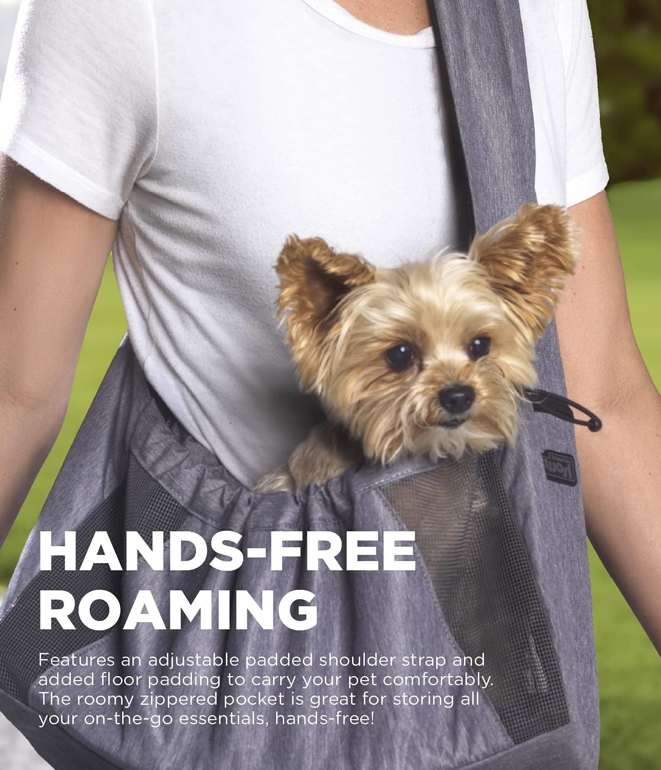 image:imageOutward Hound PupPak Dog Front Carrier Medium Grey HandsFree Hiking amp Camping Pet Backpack for Small Pets up to 20 lbs Padded Straps Breathable Mesh WaterResistant Safety ClipGrey