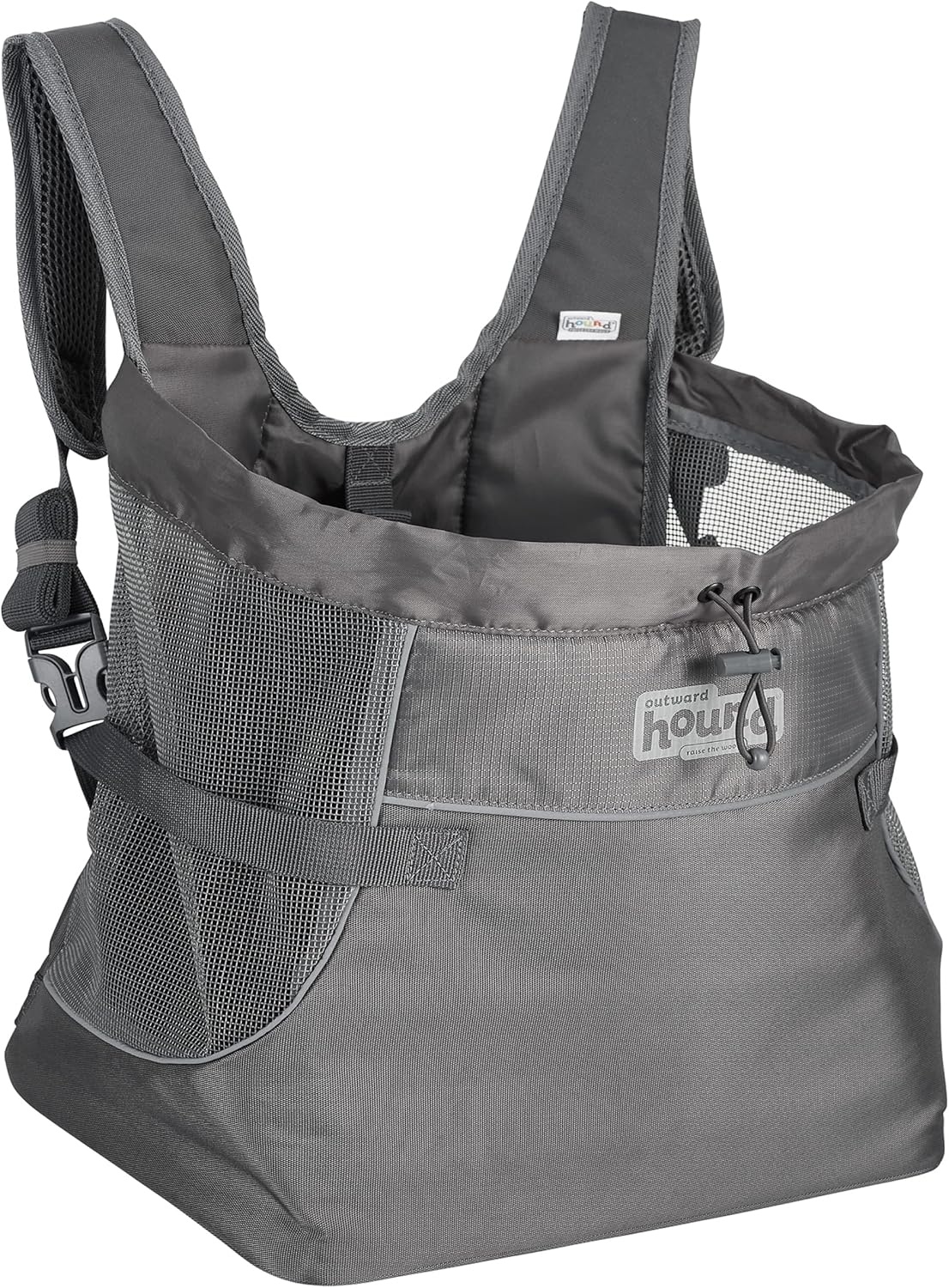 image:imageOutward Hound PupPak Dog Front Carrier Medium Grey HandsFree Hiking amp Camping Pet Backpack for Small Pets up to 20 lbs Padded Straps Breathable Mesh WaterResistant Safety ClipGrey
