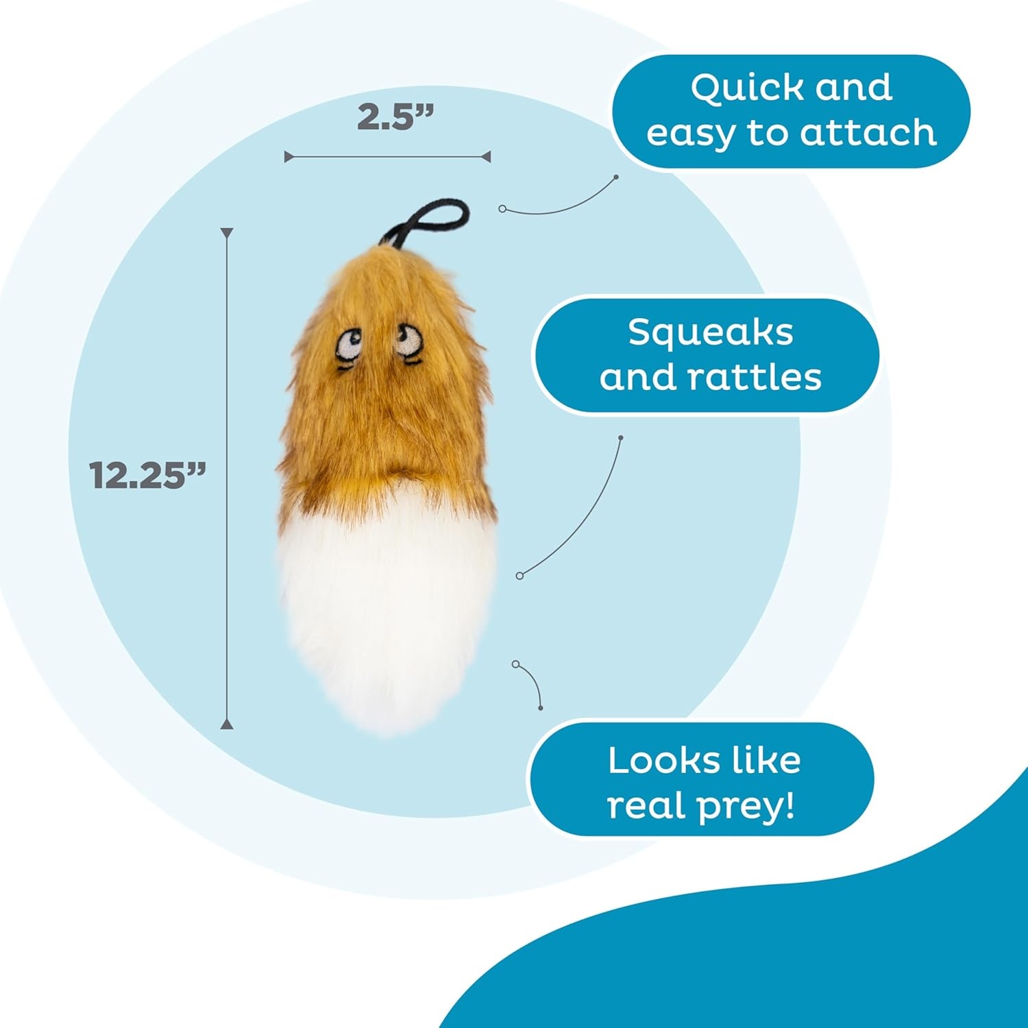 image:imageOutward Hound Tail Teaser Replacement Lure for Dog Teaser Wand BeaverBrown