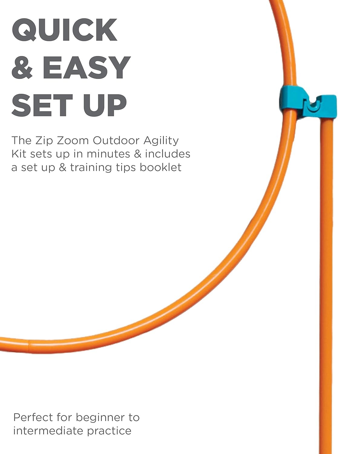 image:imageOutward Hound Zip amp Zoom Dog Agility Kit Closed Tunnel Chute Attachment with Metal StakesOrange
