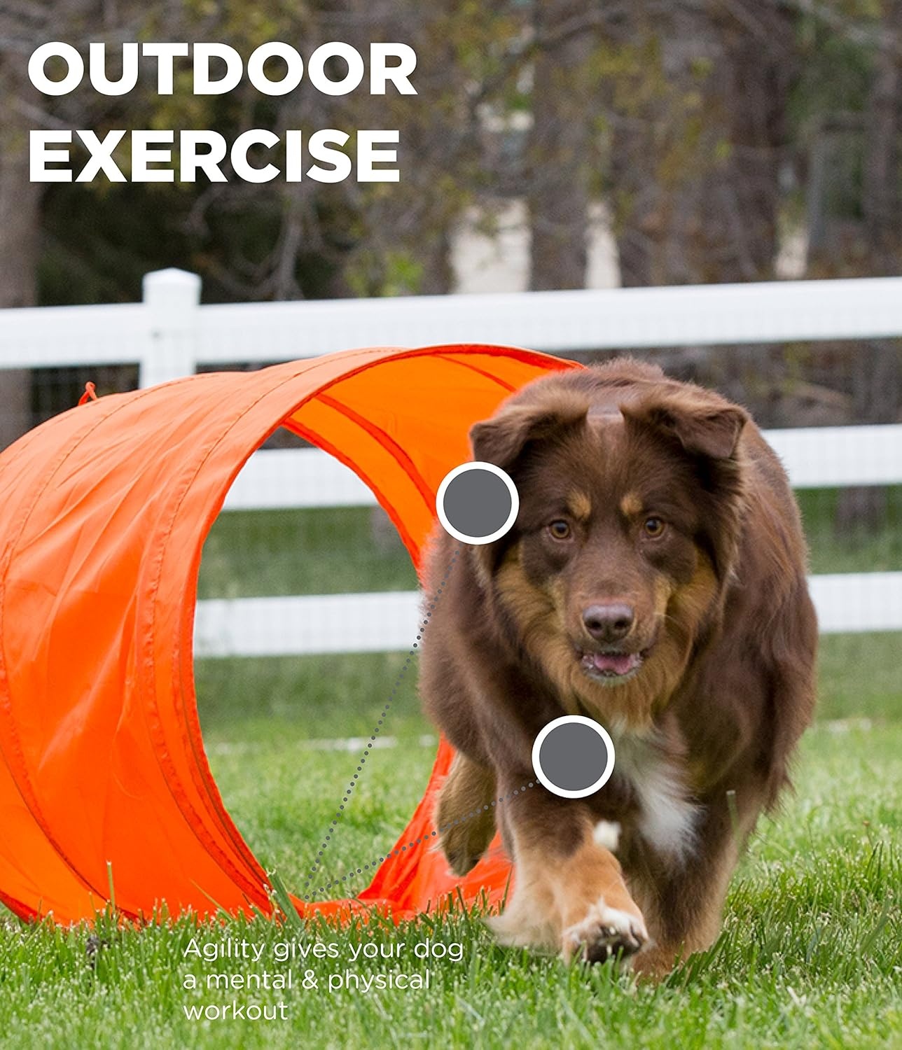 image:imageOutward Hound Zip amp Zoom Dog Agility Kit Closed Tunnel Chute Attachment with Metal StakesOrange