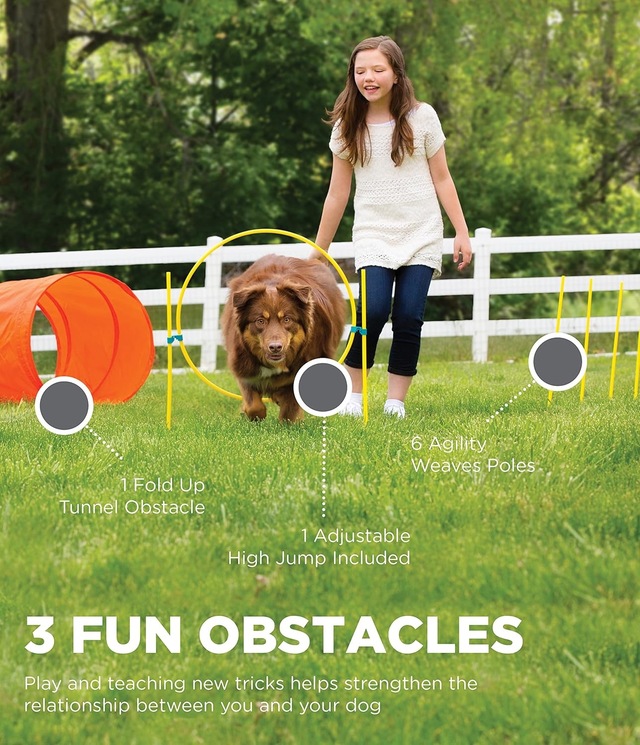 image:imageOutward Hound Zip amp Zoom Dog Agility Kit Closed Tunnel Chute Attachment with Metal StakesOrange