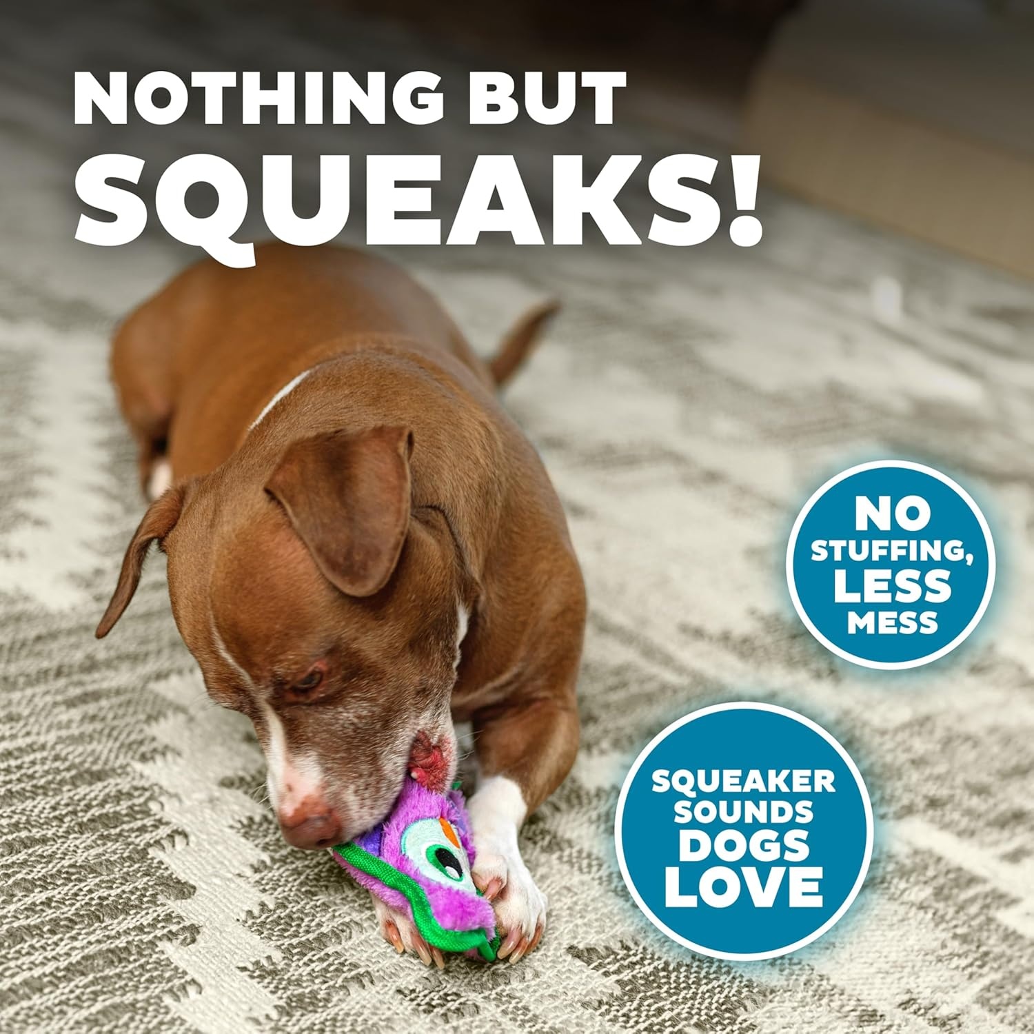 image:imageOutward Hound Durablez Minis Squeaky Plush Dog Toy No Stuffing for Less Mess Interactive amp Tough Jumbo Squeaker Puppies amp Small Dogs Fox 63Owl