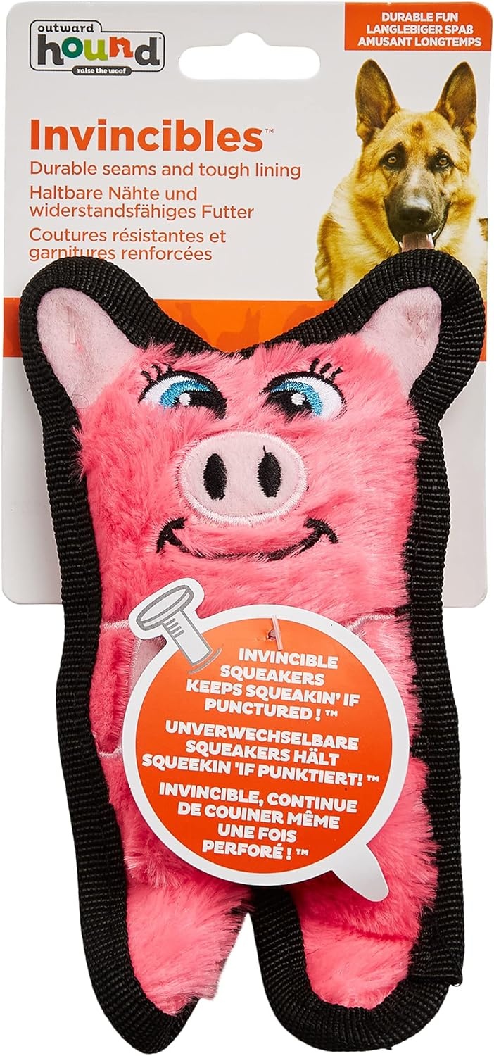 image:imageOutward Hound Durablez Minis Squeaky Plush Dog Toy No Stuffing for Less Mess Interactive amp Tough Jumbo Squeaker Puppies amp Small Dogs Fox 63Pig