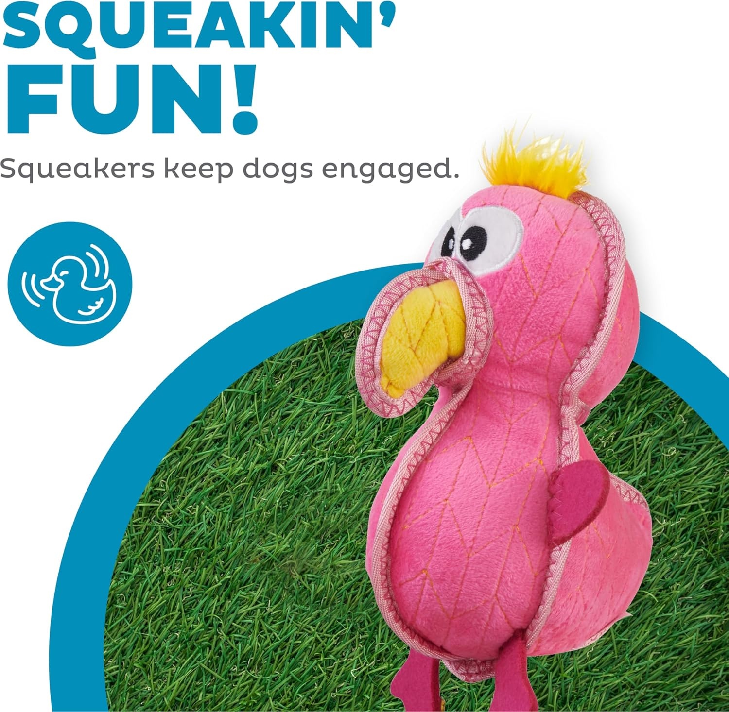 image:imageOutward Hound Xtreme Seamz Alligator Squeaky Dog Toy Reinforced Dense Stuffing Plush ToyFlamingo