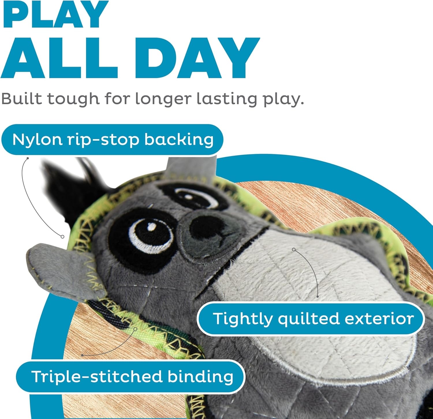 image:imageOutward Hound Xtreme Seamz Alligator Squeaky Dog Toy Reinforced Dense Stuffing Plush ToyLemur