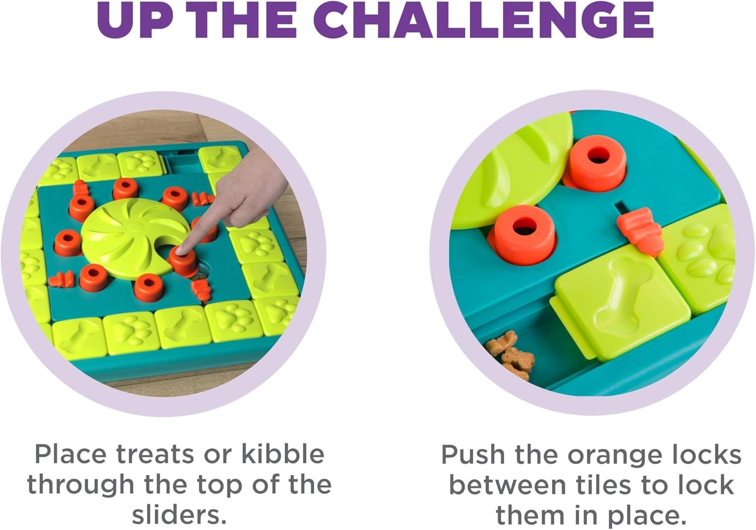 image:imageOutward Hound by Nina Ottosson Dog Hide N Slide Treat Puzzle Enrichment Toy Level 2 Intermediate Tan CompositeMultipuzzle Green