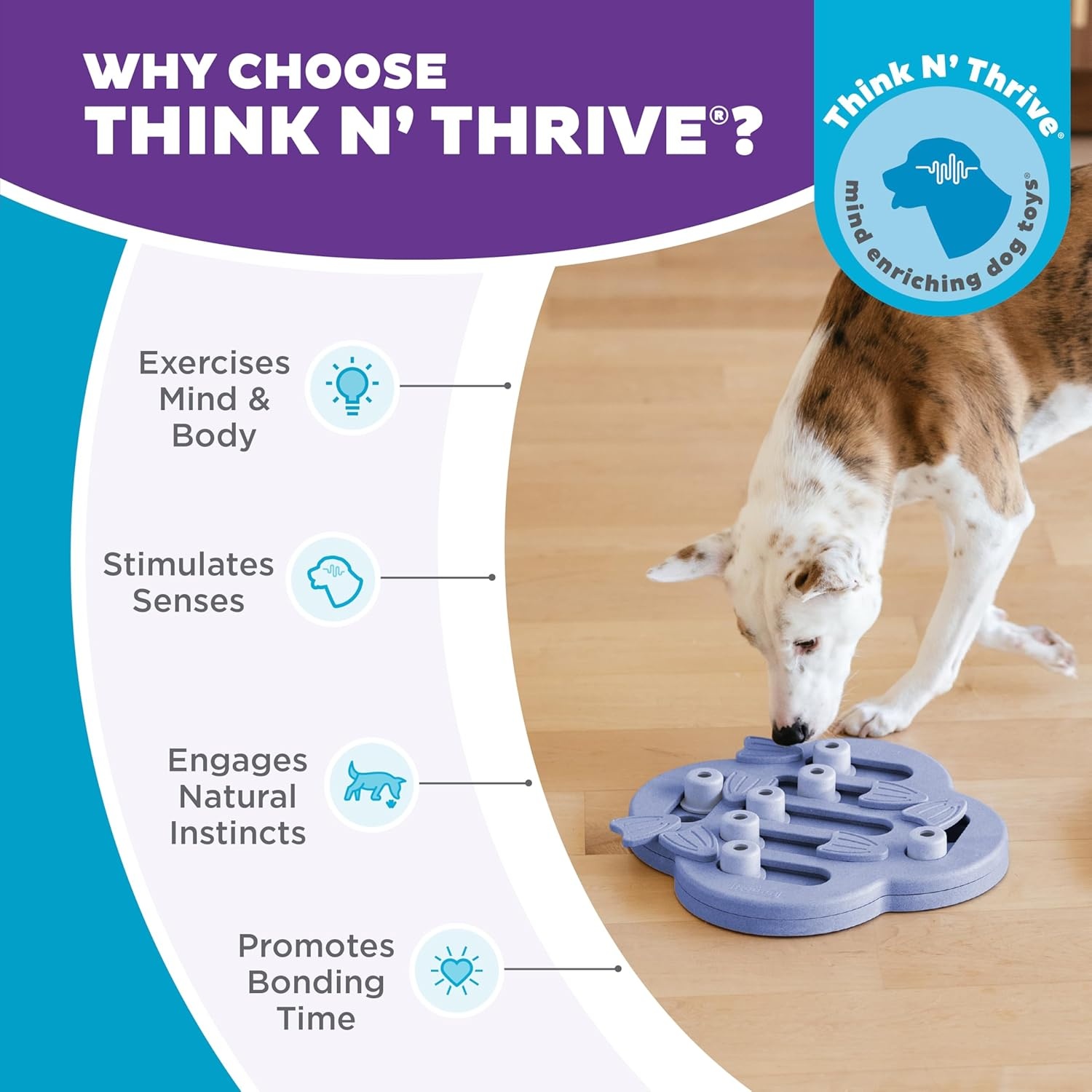 image:imageOutward Hound by Nina Ottosson Dog Tornado Interactive Treat Puzzle Enrichment Toy 3 Spinning Layers Level 2 IntermediateDog HideNSlide Purple