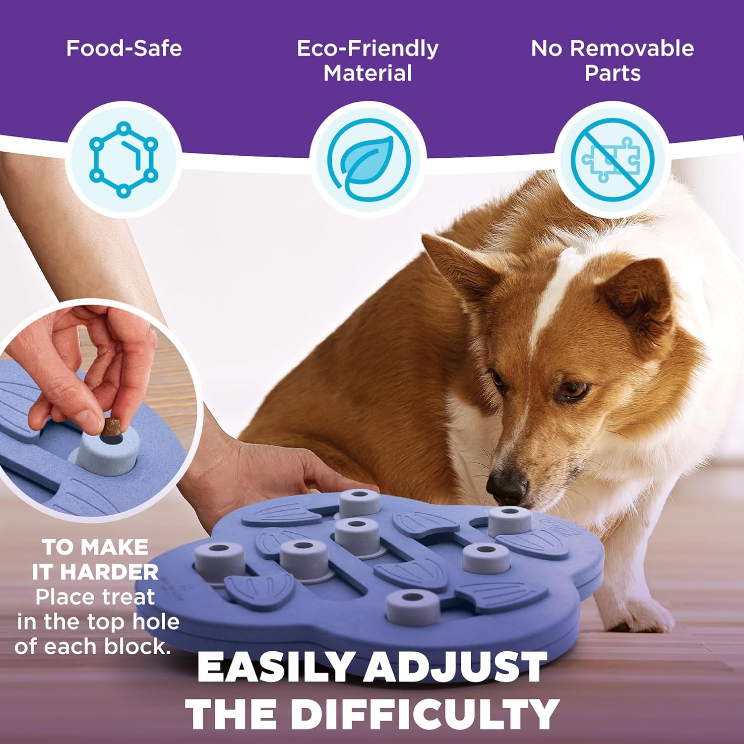 image:imageOutward Hound by Nina Ottosson Dog Tornado Interactive Treat Puzzle Enrichment Toy 3 Spinning Layers Level 2 IntermediateDog HideNSlide Purple